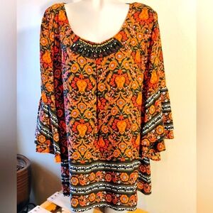 Relativity boho top, NEW with tags, 2X